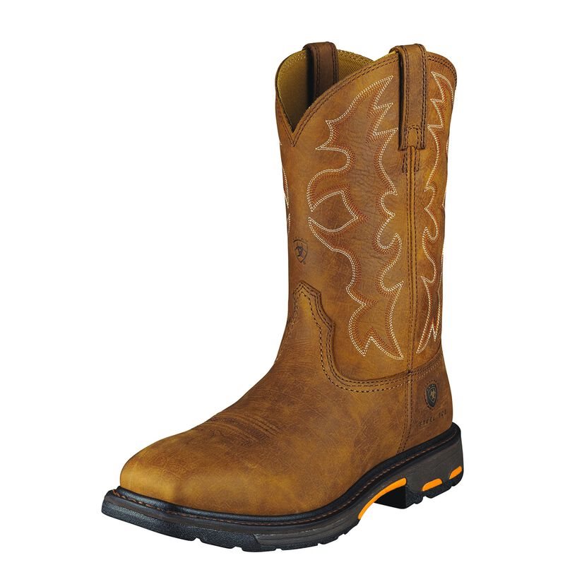 Ariat Work: WorkHog Wide Square Toe Steel Toe Zapatos de Seguridad Hombre - Marrones (NZSXP7685)